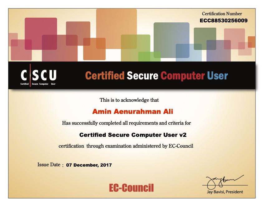 Certified Secure Computer User v2 (CSCU v2) – EC-Council